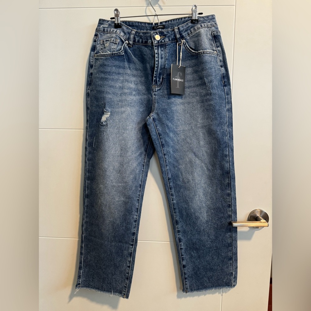 Classic High-Rise Straight Jeans - Blue